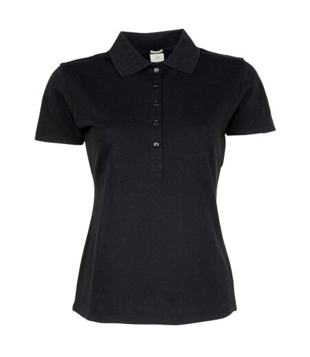 Polo À Manches Courtes Femmes Noir Tee Jays