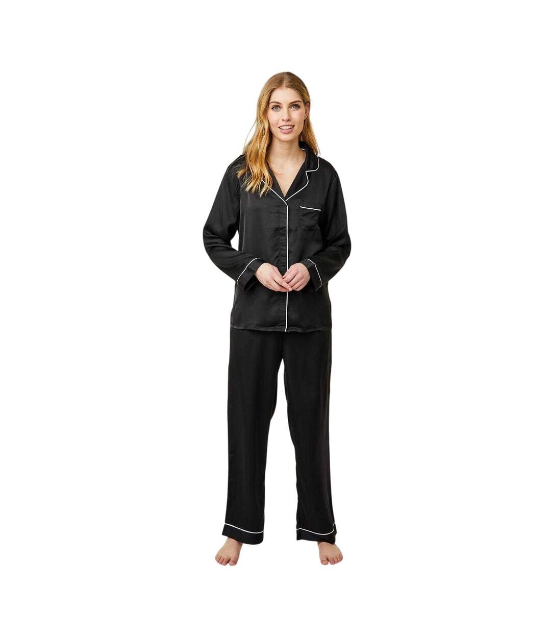 Ensemble De Pyjama Long Motif/style Passepoilé Josephine Femme Noir CCDK Copenhagen-4