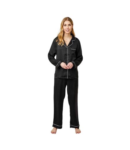 Ensemble De Pyjama Long Motif/style Passepoilé Josephine Femme Noir CCDK Copenhagen