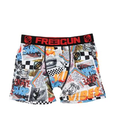 Boxer Noir/Rouge à Imprimés Homme Freegun Fes - XXL