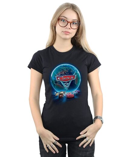 Disney - T-shirt CARS GLOBE MOVIE POSTER - Femme (Noir) - UTBI13954