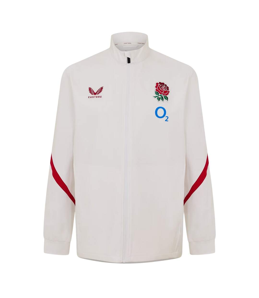 Mens England Red Roses Anthem Jacket White Red Castore-2