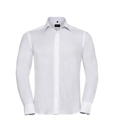 Russell Collection Mens Long Sleeve Ultimate Non-Iron Shirt (White) - UTBC1035