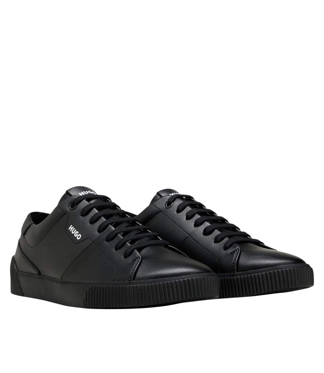 Mens Zero Leather Tennis Trainers Black Hugo-1