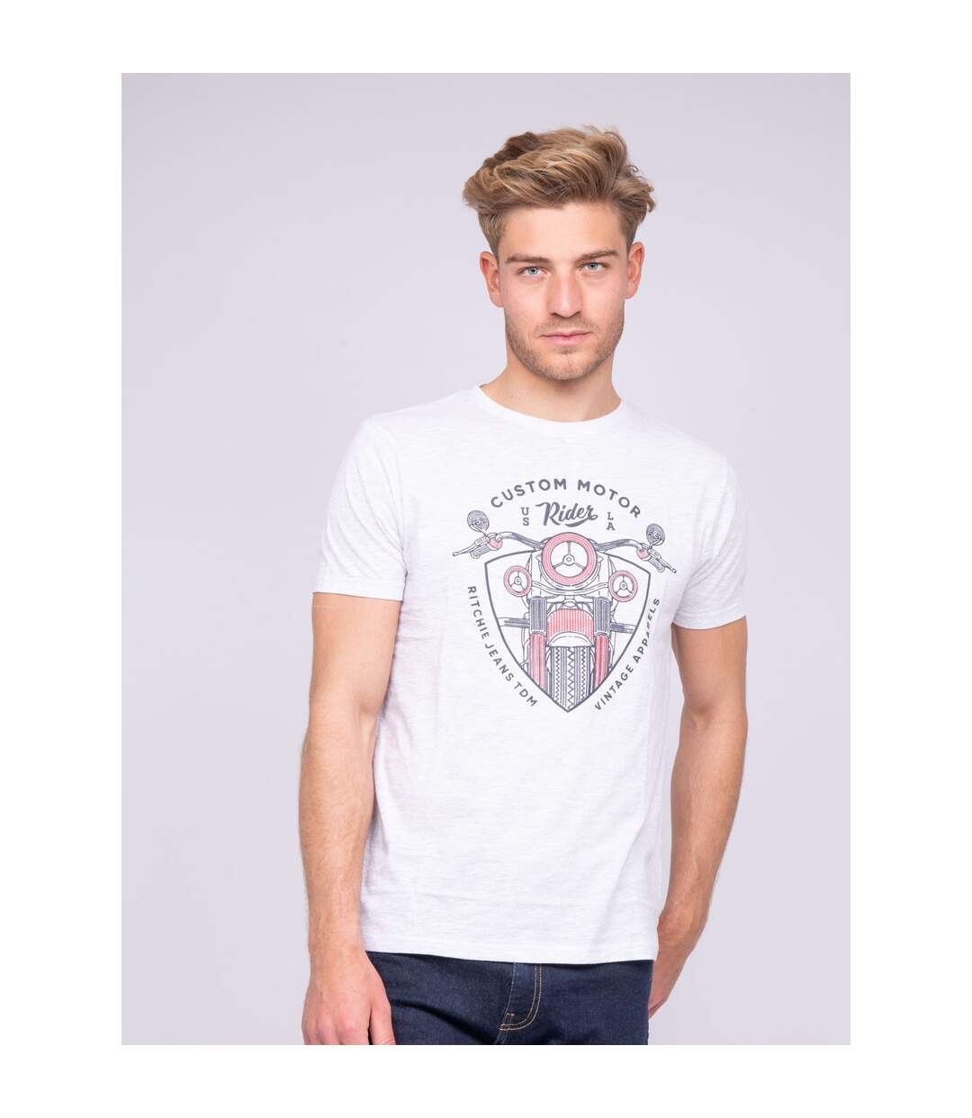 T-shirt col rond pur coton NERLIN-1
