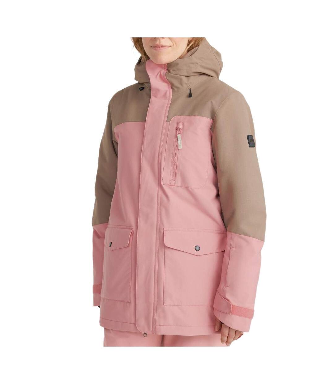 Veste de ski rose/beige femme o'neill utility-1