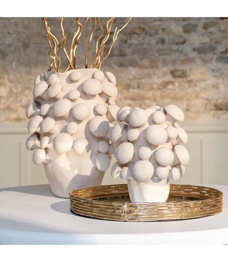 Vase Champignon en Argile Fungi 46cm Beige