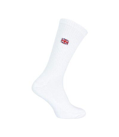 1 Pack Mens Novelty Union Jack Motif White Socks