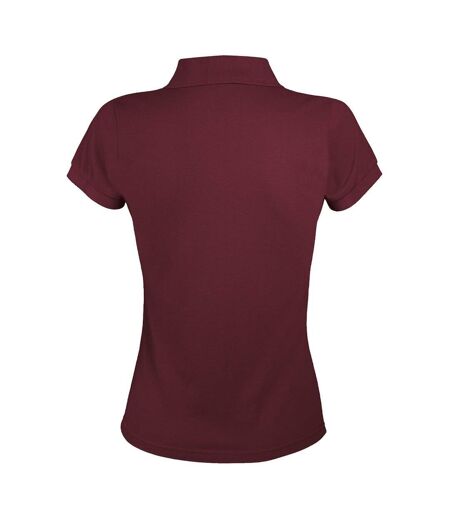 SOLs Womens/Ladies Prime Pique Polo Shirt (Burgundy)