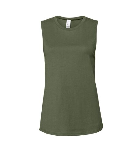 Bella + Canvas Womens/Ladies Muscle Heather Jersey Tank Top (Military Green)