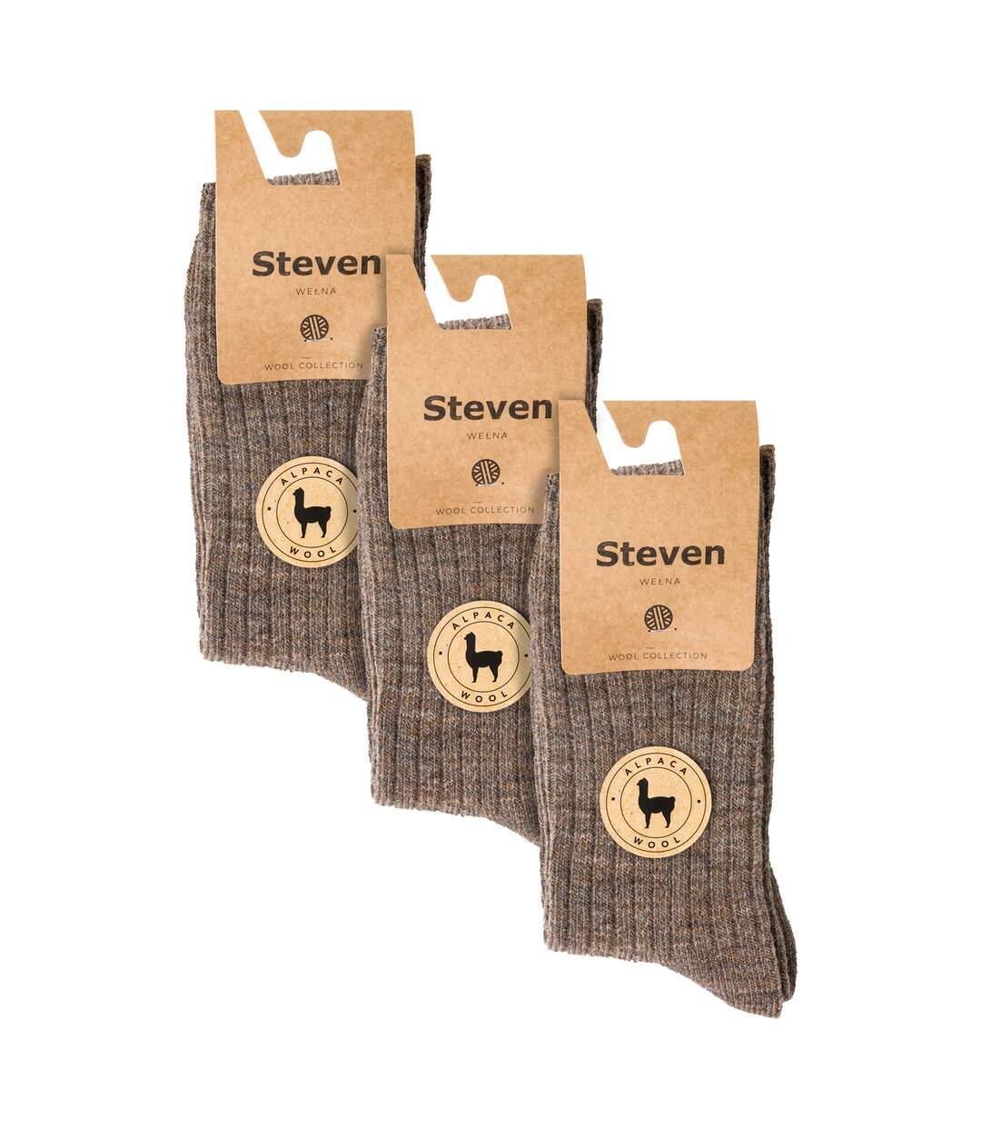 Steven - 3 Paires Homme Chaussettes Laine Alpaga Randonnée Chaudes-2