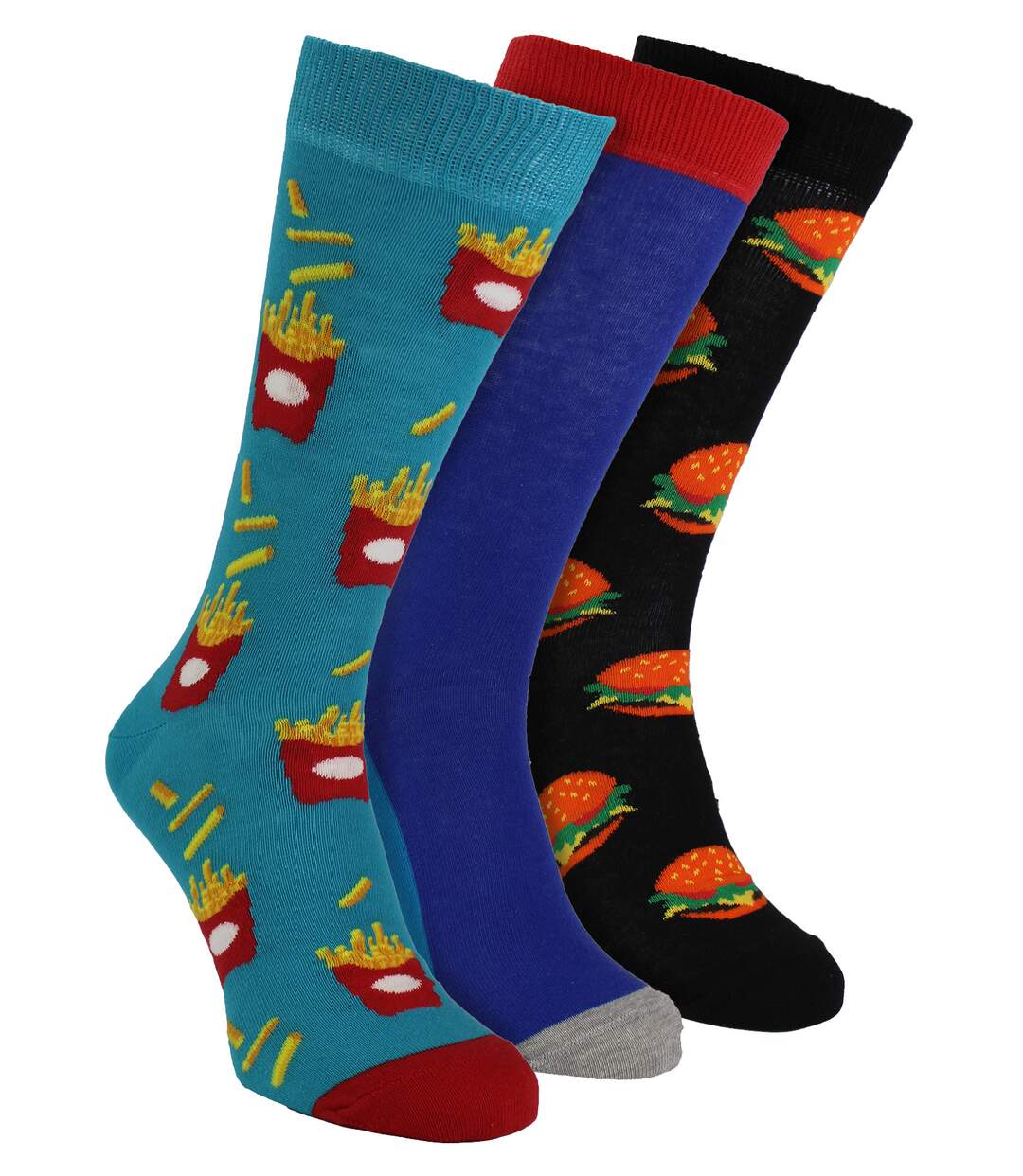 3 Pack Burger & Fries Dress Socks-1