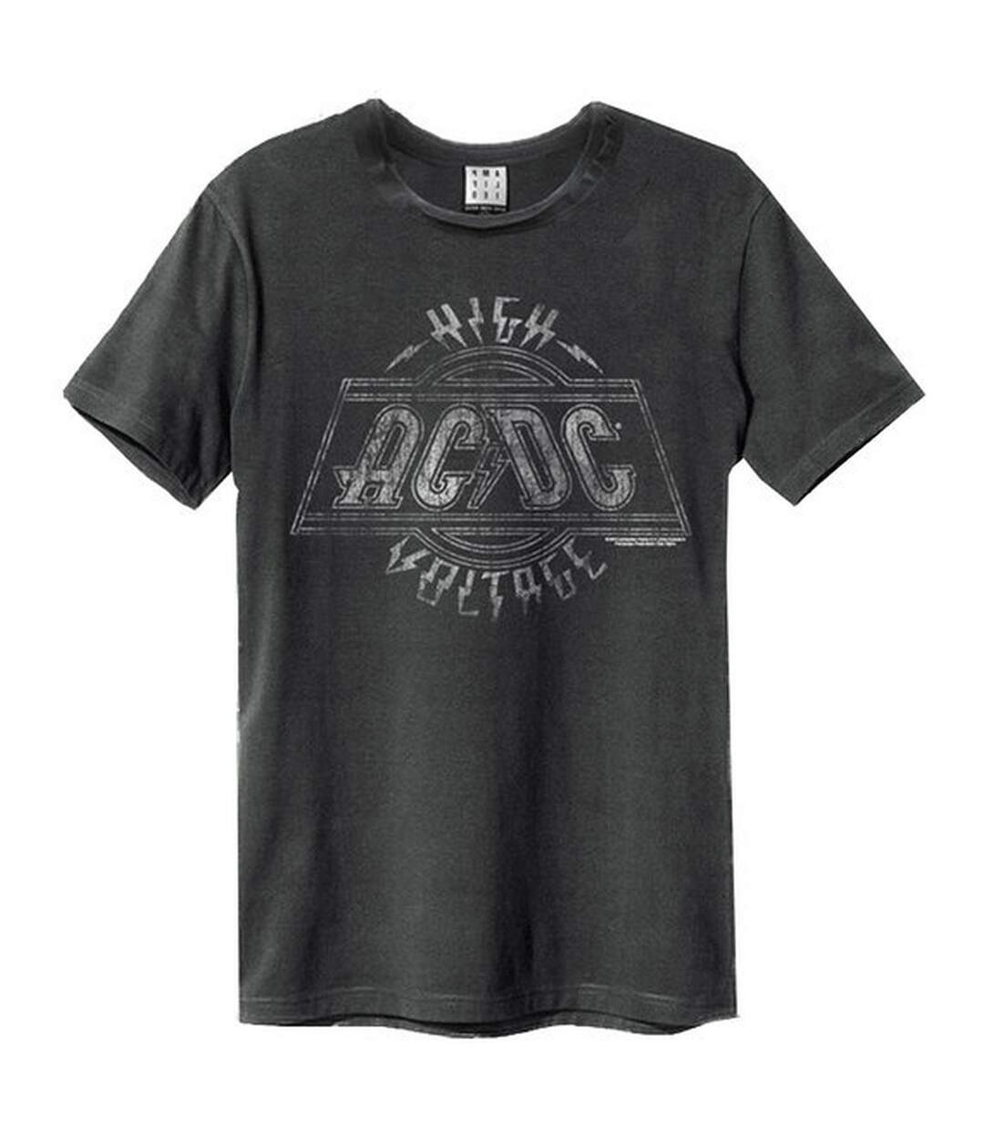 Unisex Adult High Voltage Tour Ac/dc T-shirt Charcoal Amplified-1