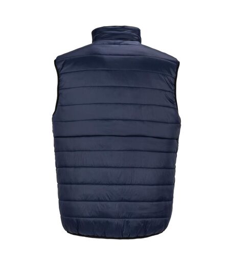 Unisex adult soft touch reversible gilet fluorescent yellow/navy SAFE-GUARD by Result