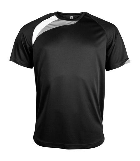 T-shirt sport à manches courtes homme noir/blanc/gris Kariban Proact