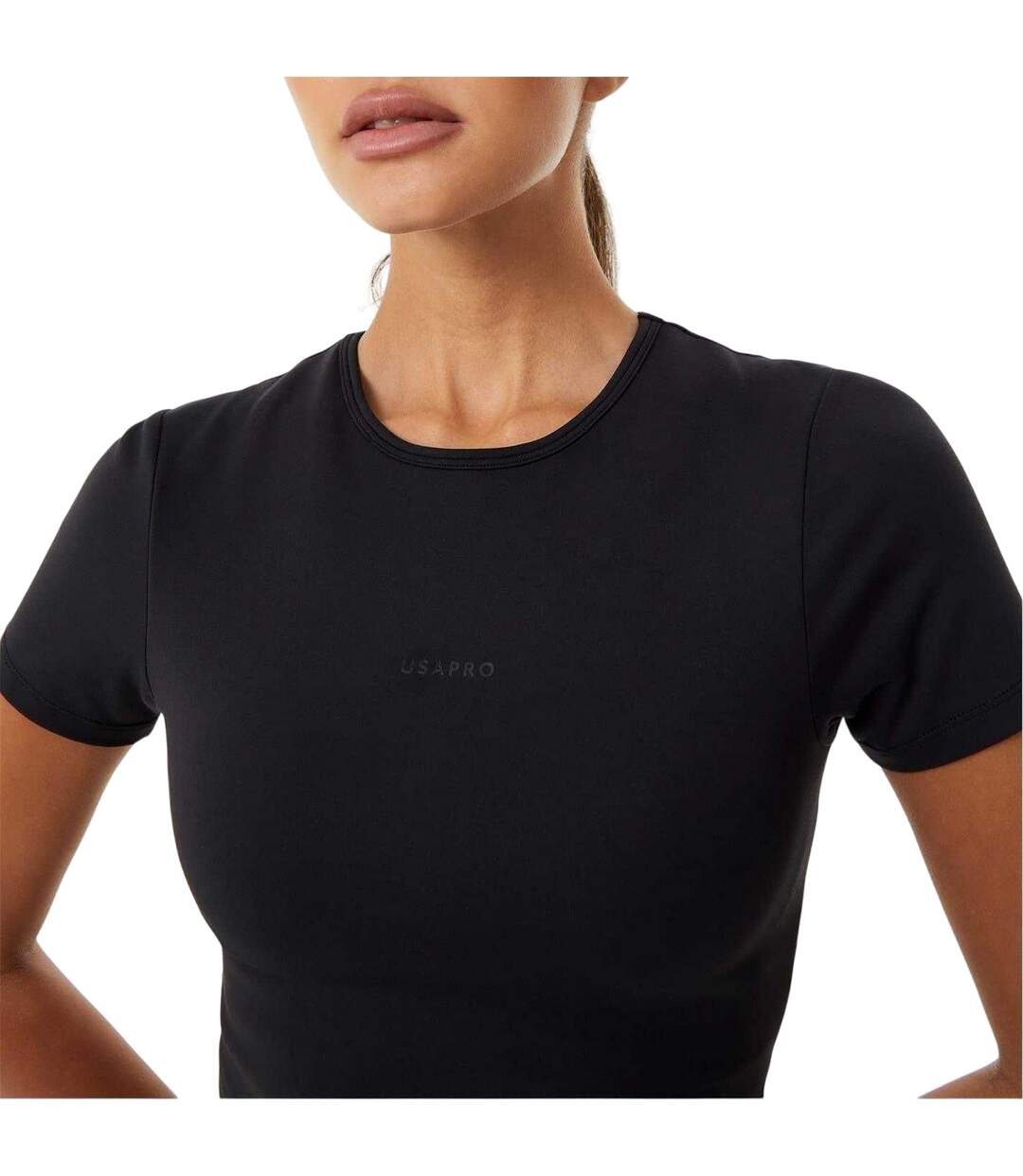Womens/ladies Sophie Habboo Cropped T-shirt Black USA Pro-4