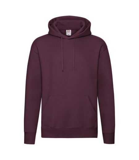 Mens Premium Hoodie Burgundy Fruit Of The Loom