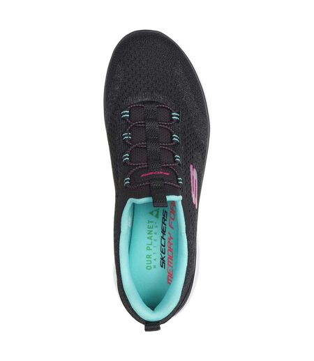 Womens/ladies summits new nature trainers black/blue Skechers