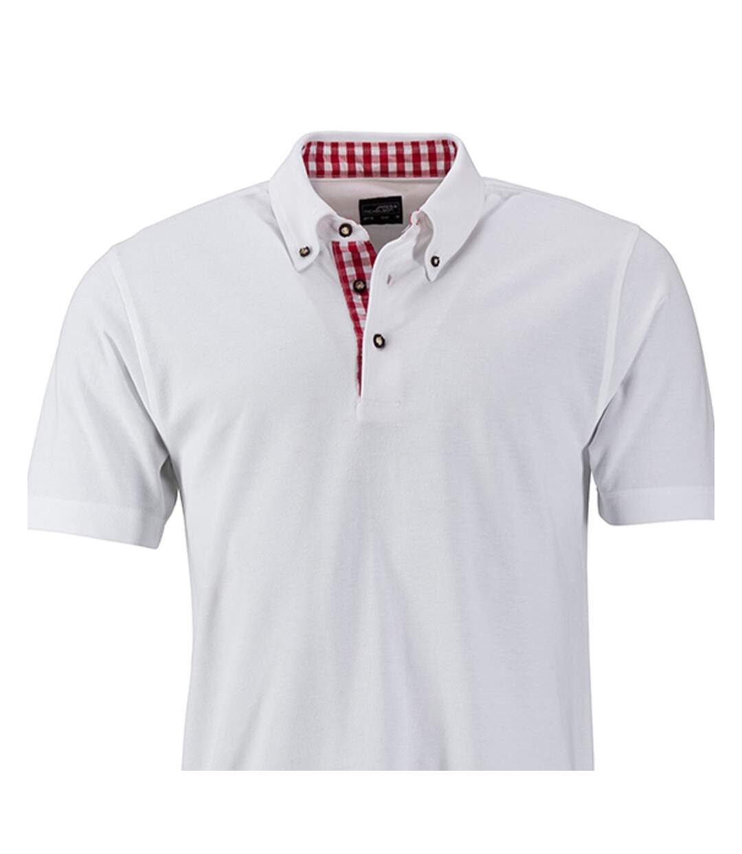 Polo Traditional Homme Rouge Blanc James And Nicholson-2