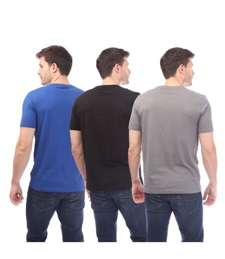 Pack Of 3  Mens Duka Logo T-shirt  Navy Grey Black Nicce