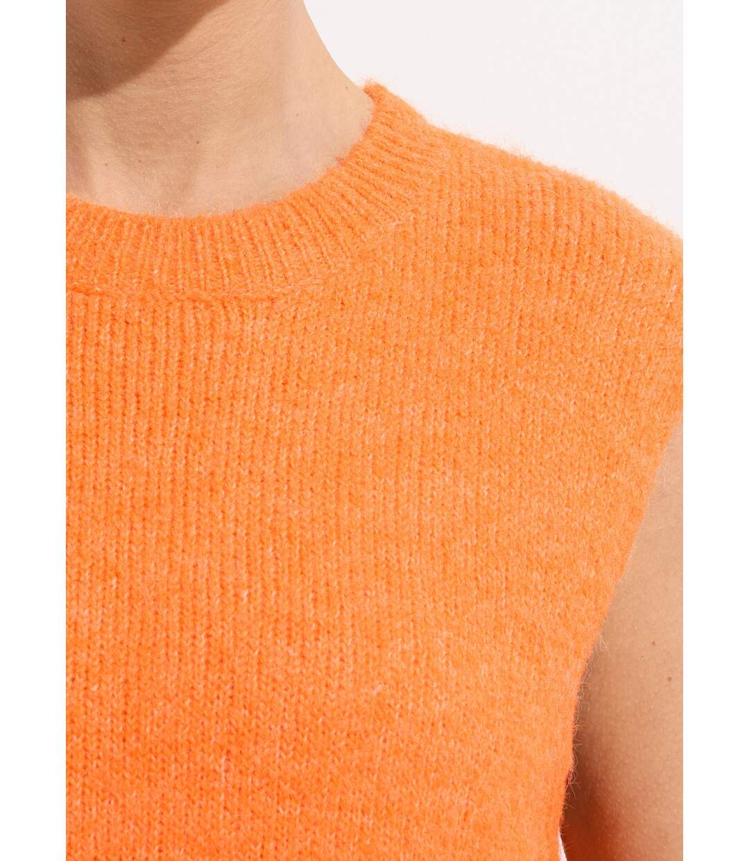 Pull sans manches en maille avec laine-4