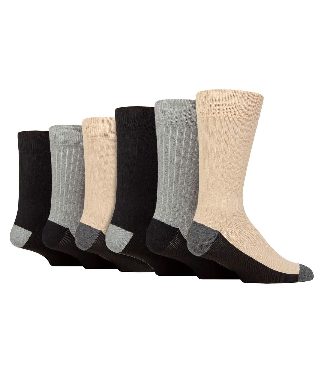 Wildfeet - 6 Pack Mens Boot Cotton Hiking Socks-1