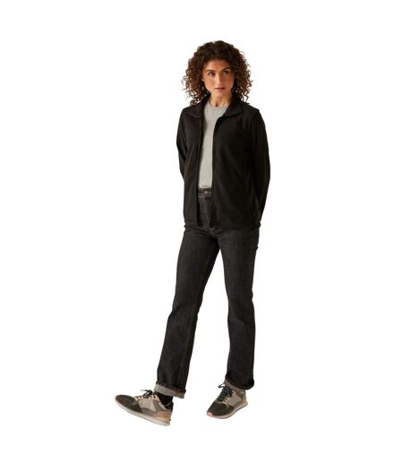 Womens/ladies Micro Full Zip Fleece Jacket Black Regatta