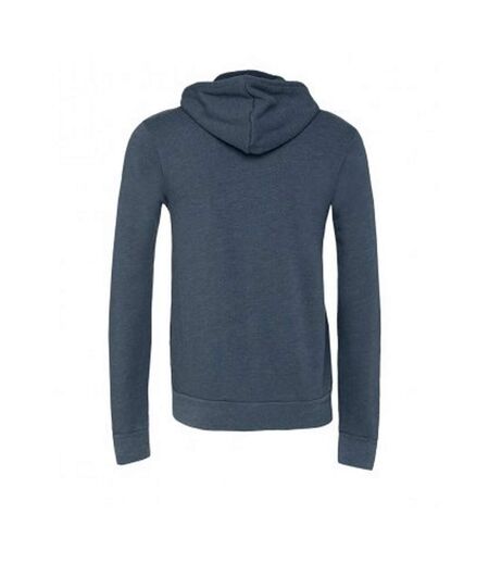 Adults unisex full zip hoodie heather navy Bella + Canvas