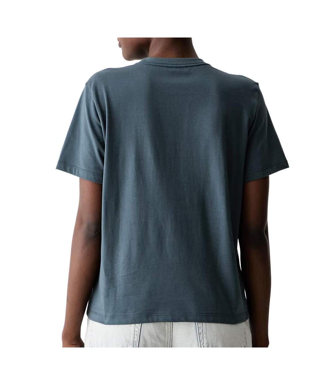 T-Shirt gris femme calvin klein jeans classic script-2