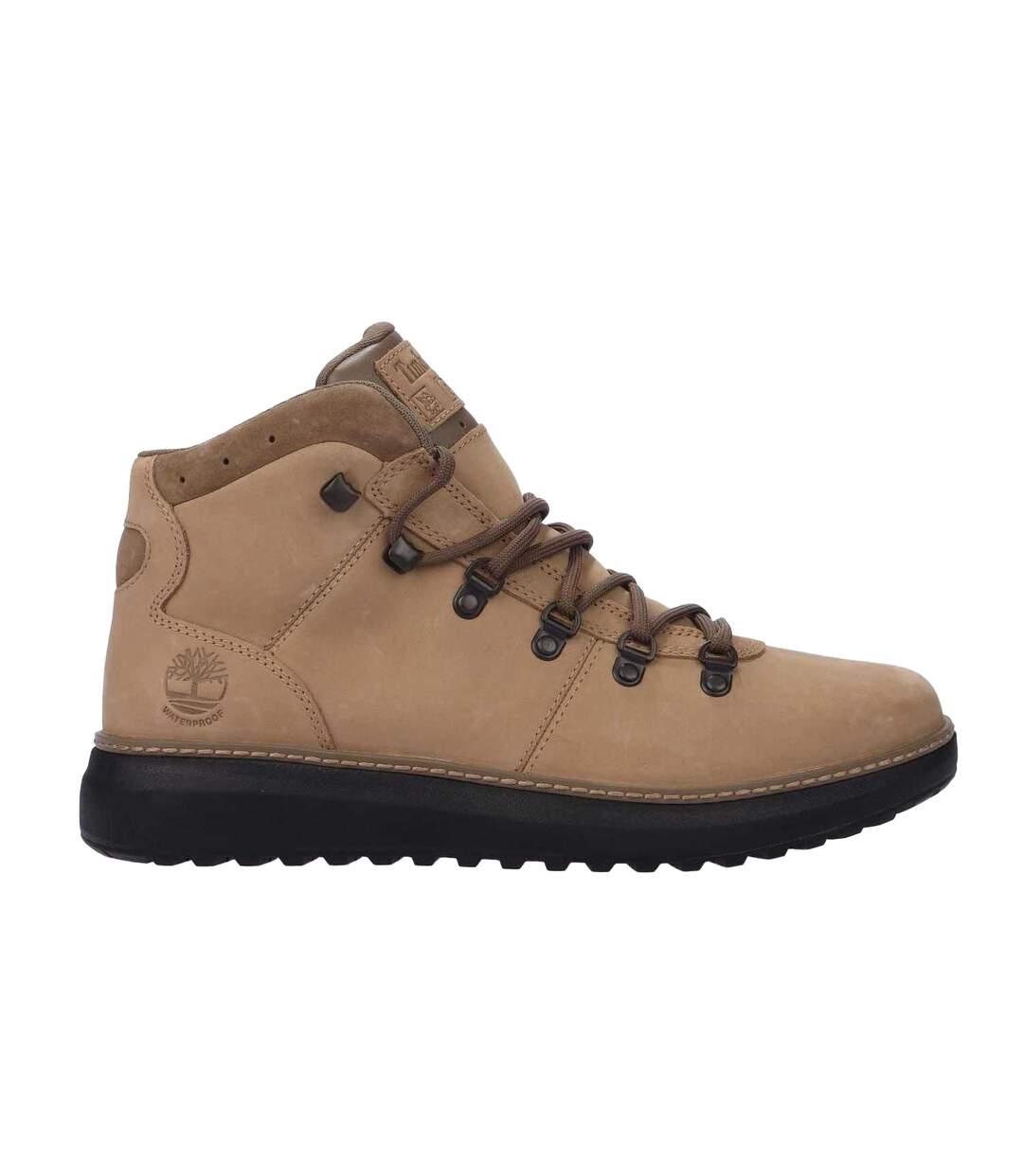 Mens Hudson Road Full Grain Leather Mid Cut Waterproof Boots Beige Timberland-3