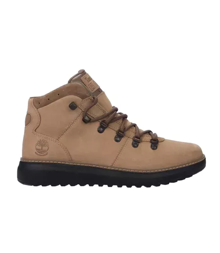 Mens Hudson Road Full Grain Leather Mid Cut Waterproof Boots Beige Timberland