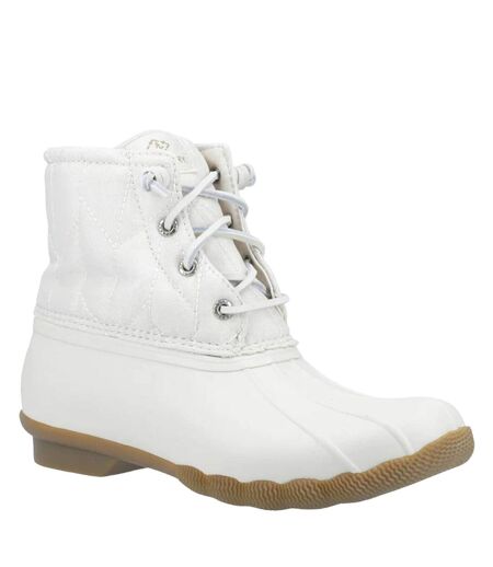 Womens/ladies saltwater seacycled nylon boots ivory Sperry