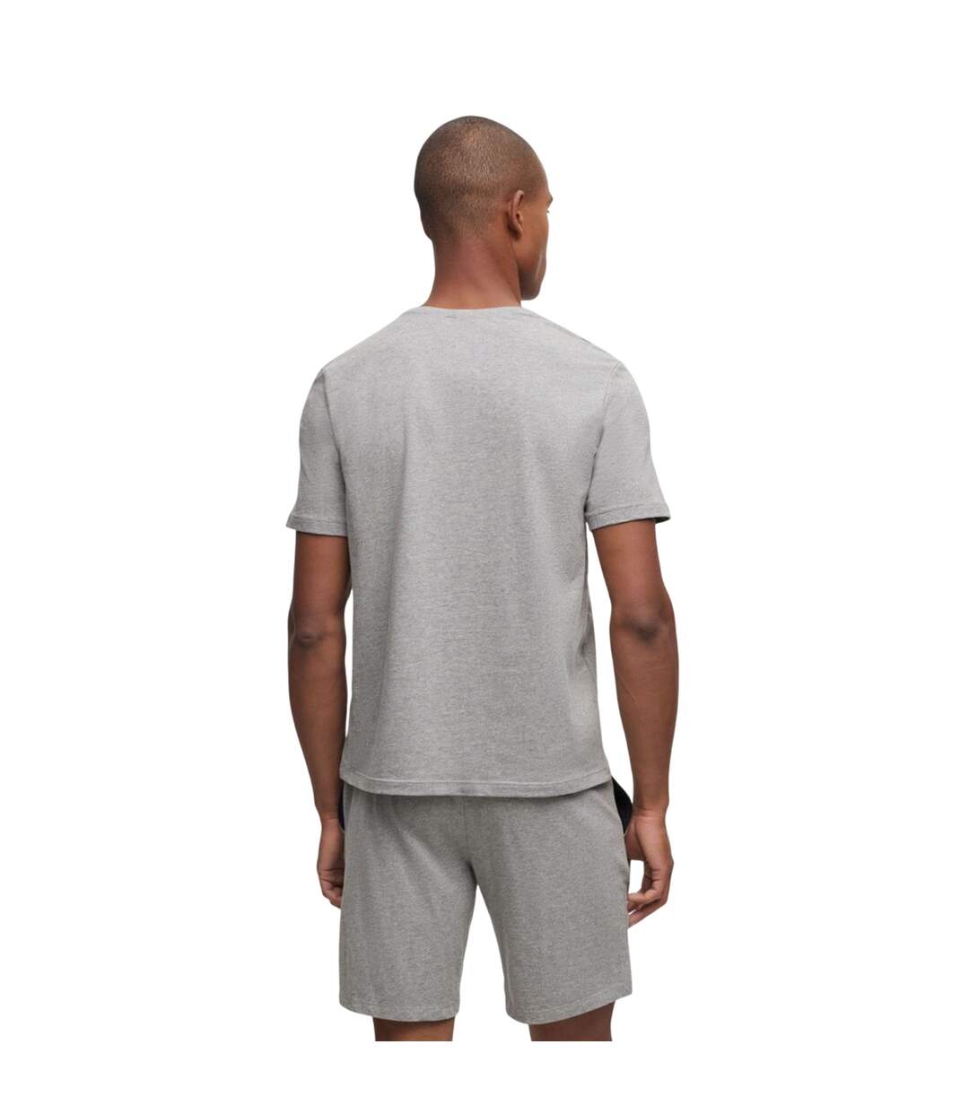 T-shirt Style Logo Brodé Mix&match Homme Gris Boss-3
