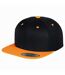 Yupoong Mens The Classic Premium Snapback 2-Tone Cap (Pack of 2) (Black/ Neon Orange)