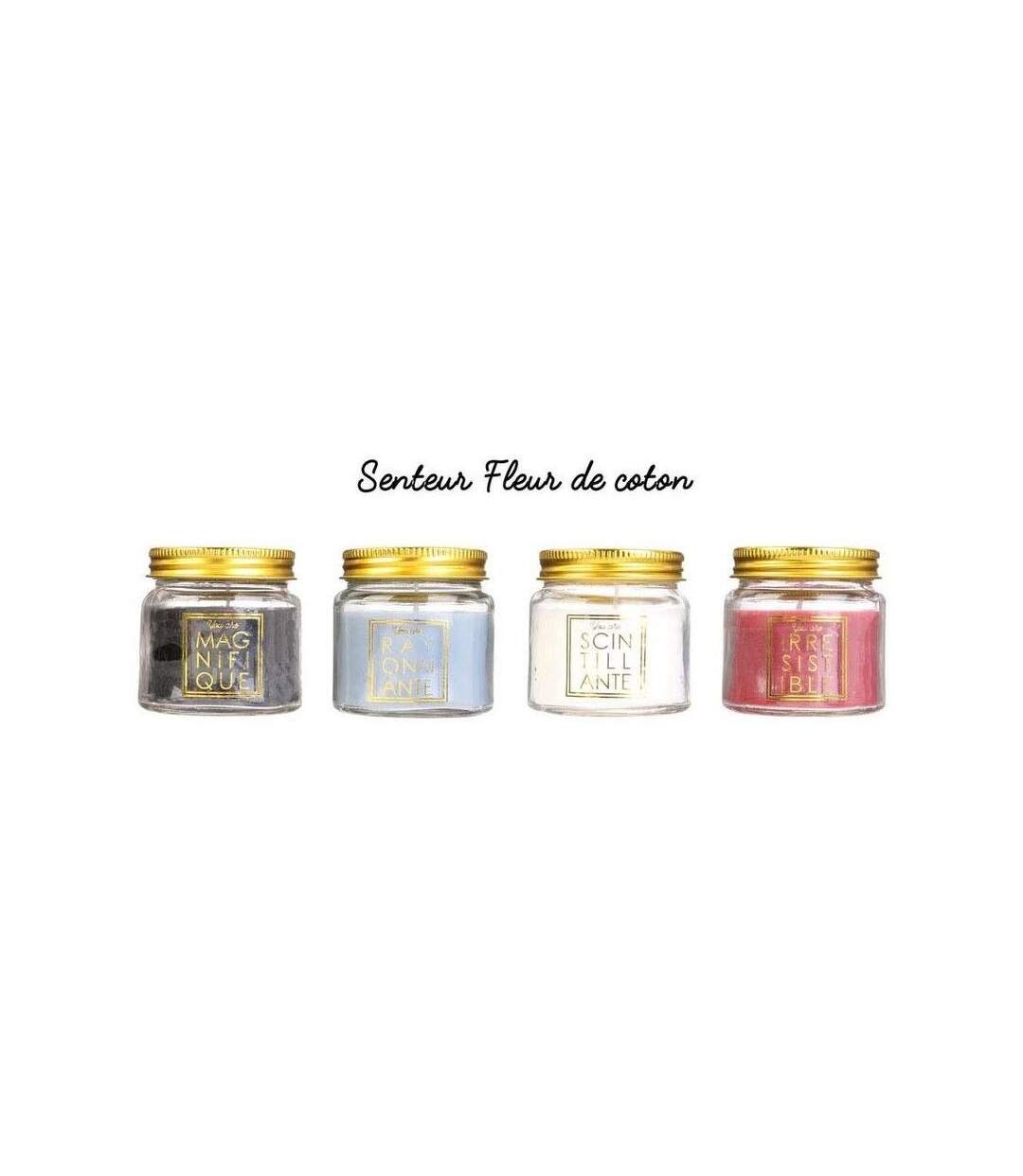 Bougie en pot message scintillant senteur fleur de coton (Lot de 3)