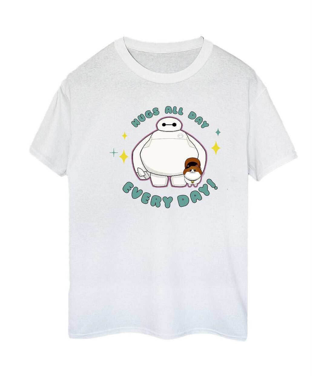 Disney - T-shirt BIG HERO BAYMAX HUGS EVERYDAY - Femme (Blanc) - UTBI15846-1