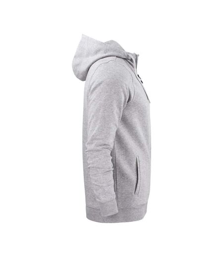 Mens Overhead Melange Full Zip Hoodie Grey Printer