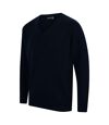 Henbury Mens Lambswool Woolmark® V-Neck Jumper / Sweatshirt (Navy)