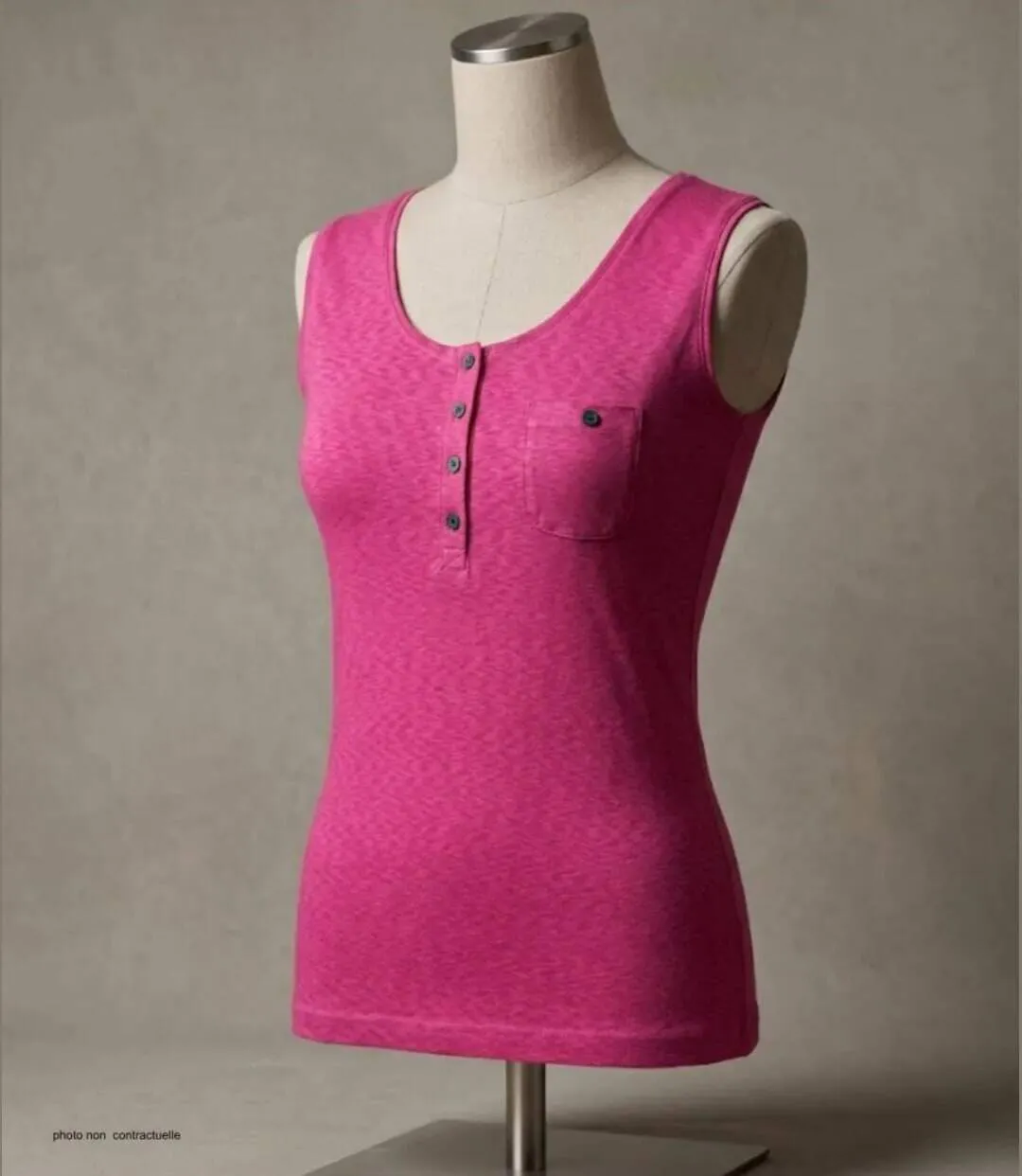 Axone GRAZIA2 Débardeur femme grande taille en coton flammé pour un confort estival absolu-3