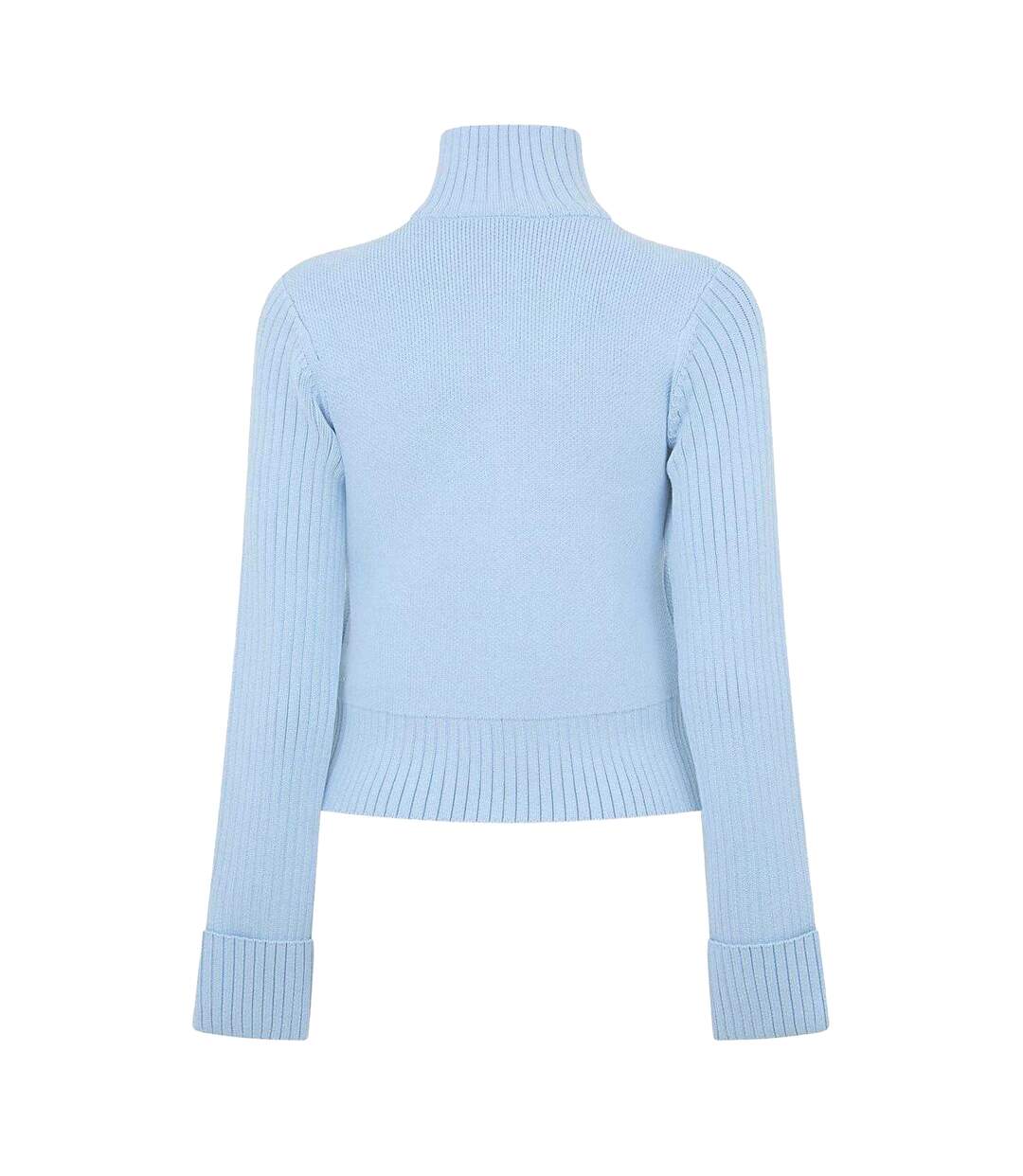 Womens/ladies Turtle Neck Cardigan Blue Kangol-2