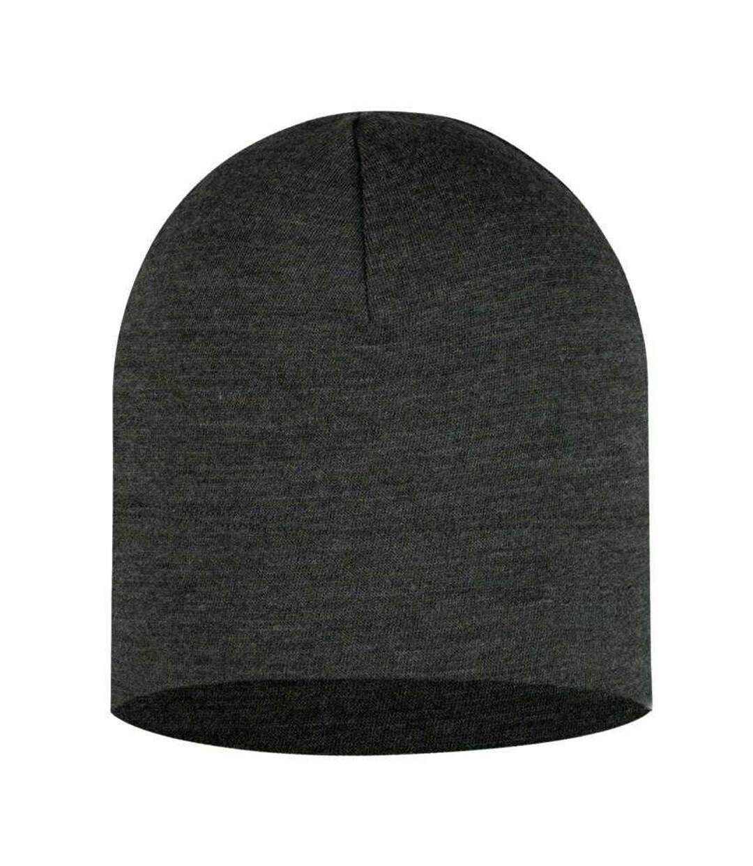 Unisex Adult Merino Wool Beanie Grey Silver Buff-3