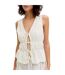 Womens/ladies Linen Front Tie Sleeveless Top Blanc De Blanc JJXX-4