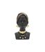 Statuette Tête Femme Bandeau Massai 30cm Noir-1