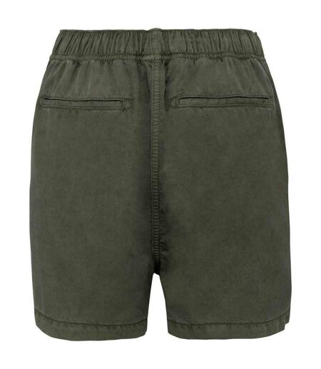 Womens/ladies tencel shorts washed organic khaki Spasso