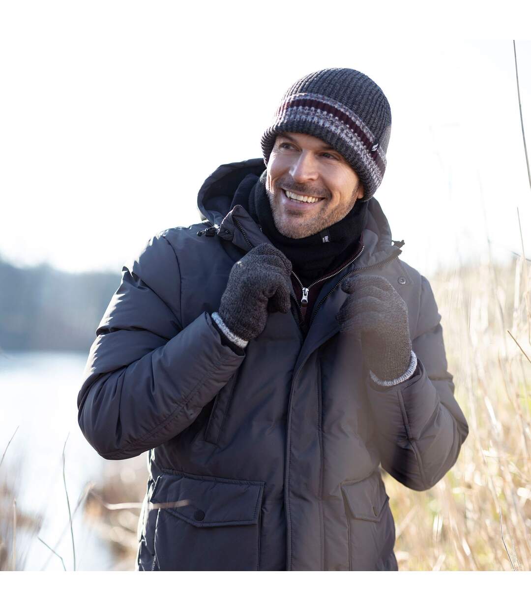 Bonnet d'hiver à revers thermique pour homme-5