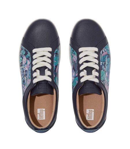 Womens/ladies Jim Thompson Leather Trainers Blue Fit Flop