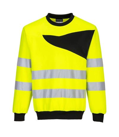 Mens pw2 high-vis sweatshirt yellow/black Portwest