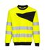 Mens pw2 high-vis sweatshirt yellow/black Portwest-1