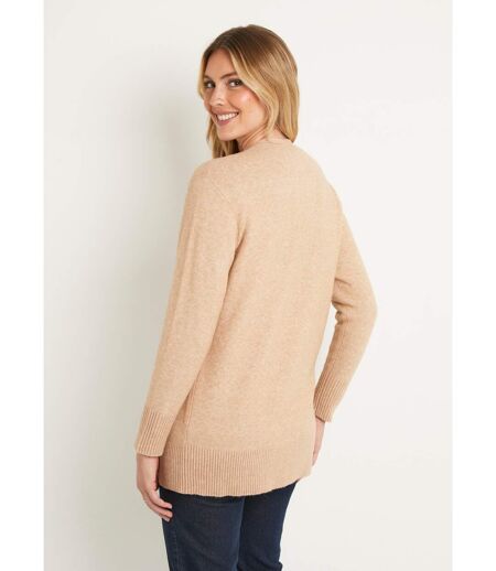Gilet chiné long bord à bord avec laine