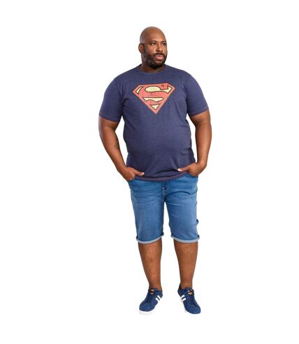 D555 mens scampton superman kingsize t-shirt navy marl Duke